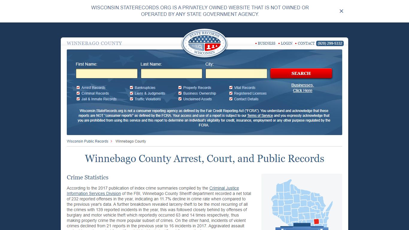 Winnebago County Arrest, Court, and Public Records